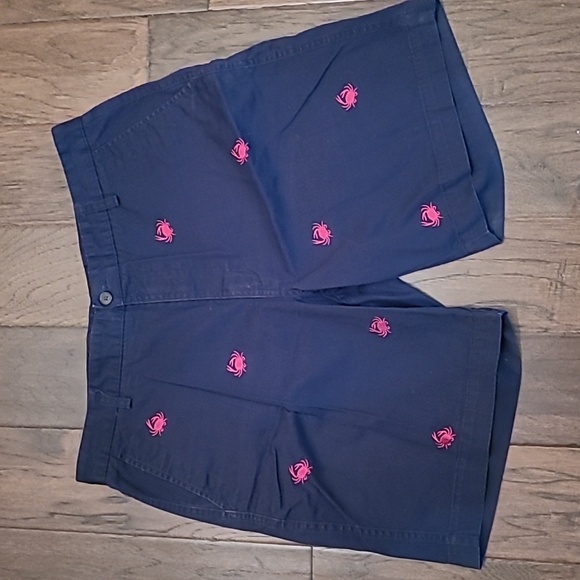 Chaps men's flat front navy blue shorts with embroidered crabs size 36 - Picture 1 of 6